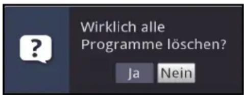 Wirklich alle Programme löschen? Ja Nein