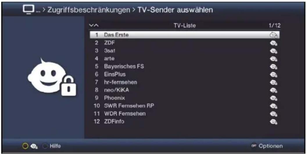 ... > Zugriffsbeschränkungen > TV-Sender auswählen TV-Liste 1/12 1 Das Erste 2 ZDF 3 3sat 4 arte 5 Bayerisches FS 6 EinsPlus 7 hr-fernsehen 8 neo/KiKA 9 Phoenix 10 SWR Fernsehen RP 11 WDR Fernsehen 12 ZDFinfo Hilfe Optionen