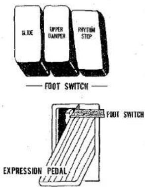 GLOE UPPER DAMPER Rhythm STOP — FOOT SWITCH — FOOT SWITCH EXPRESSION PEDAL