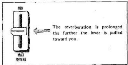 MIN MAX REVERB The reverberation is prolonged the further the lever is pulled toward you.