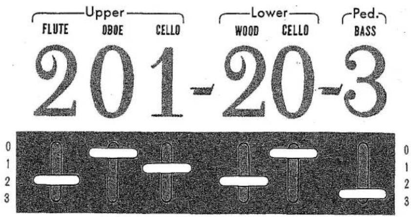 Upper FLUTE OBOE CELLO Lower Wood CELLO Ped. BASS 201-20-3 0 1 2 3