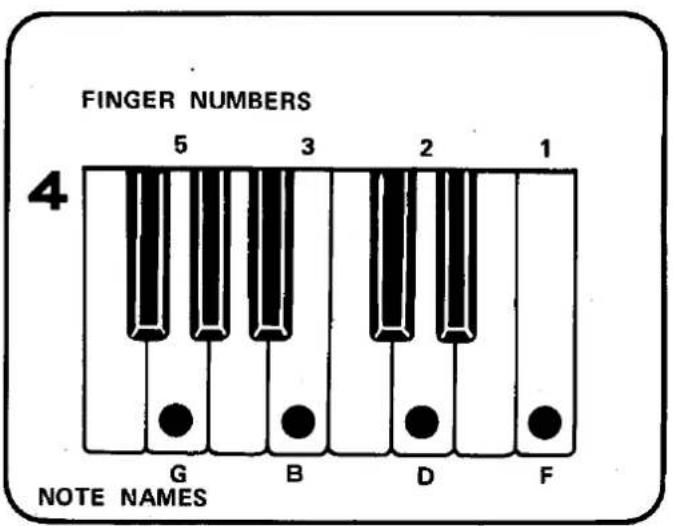FINGER NUMBERS 4 5 3 2 1 G B D F NOTE NAMES