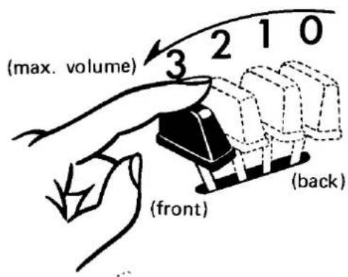 (max. volume) 3 2 1 0 (front) (back)