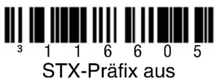 3 1 1 6 6 0 5 STX-Präfix aus