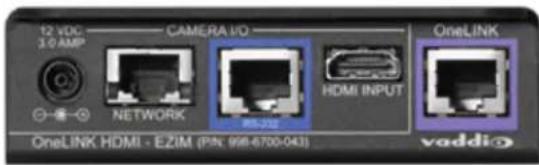 12 VDC 3.0 AMP CAMERA I/O NETWORK MS-232 HDMI INPUT OneLINK vaddi OneLINK HDMI - EZIM (PIN: 998-6700-043)