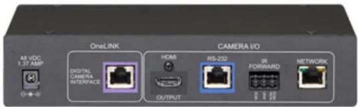 48 VDC 1.37 AMP OneLINK DIGITAL CAMERA INTERFACE HDMI RS-232 IR FORWARD NETWORK OUTPUT