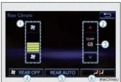 Rear Climate 1 2 TEMP 68 3 REAR OFF REAR AUTO 4 5 6 BN6CX046U