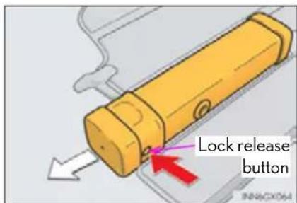 Lock release button