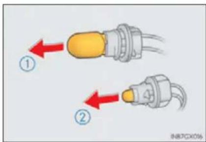 Diagram showing two labeled components with red arrows indicating direction, likely illustrating a process or assembly.