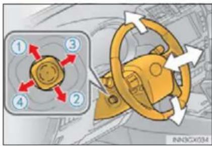 Diagram showing a mechanical component with numbered parts and directional arrows, likely illustrating a gear or mechanism.