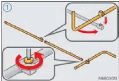 Diagram illustrating a mechanical or electrical component with labeled parts and directional arrows indicating rotation or movement.