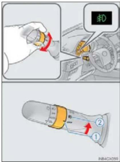 Diagram illustrating a mechanical component being adjusted, with labeled parts and directional arrows indicating motion.