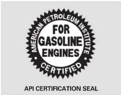 AMERICAN PETROLEUM INSTITUTE FOR GASOLINE ENGINES CERTIFIED API CERTIFICATION SEAL