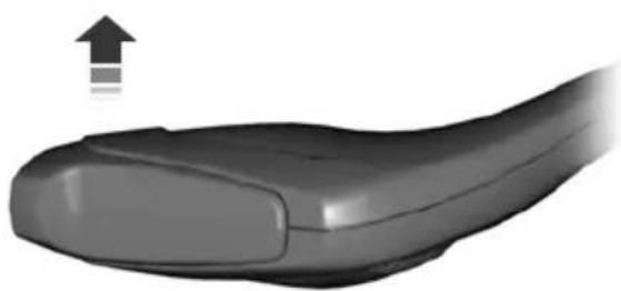 3D rendered image of a curved object with an upward arrow, no text or symbols present