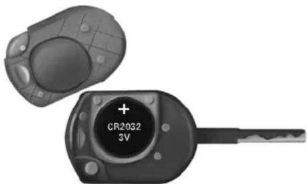 Two black handheld devices with a central display showing 'CR2032 3V' and a plus symbol (no readable text or symbols beyond the label)