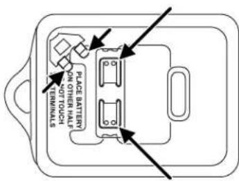 PLACE BATTERY ON COLDING TERMINALS