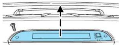 Diagram of a car dashboard with an upward arrow indicating motion or force, no text or symbols present