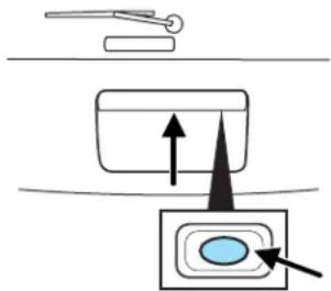 Diagram showing mechanical assembly with labeled components and directional arrows indicating motion or force