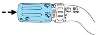 Diagram of a handheld device with a blue body and control panel, showing no text or symbols