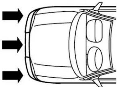 Top-down diagram of a car's side profile showing airflow direction arrows (no text or symbols)