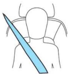 Simple line drawing of a human head with a blue diagonal stripe, no text or symbols present