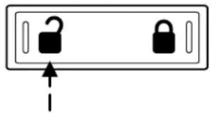 Simple diagram showing two keys inside a rectangular frame with an upward arrow, no text or symbols present.