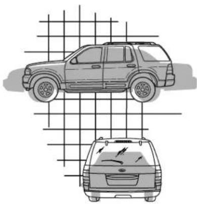 Line drawing of a car showing front and rear views with no text or symbols