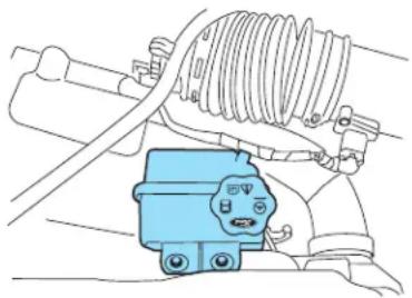 Technical illustration of a mechanical assembly with a blue component and threaded shaft (no text or symbols)
