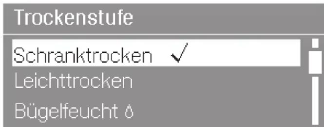 Trockenstufe Schranktrocken ✓ Leichttrocken Bügelfeucht △