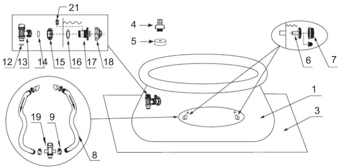 21 12 13 14 15 16 17 18 4 → 5 → 19 9 8 6 7 1 3