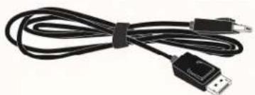 Coiled black cable with USB port and connector (no text or symbols visible)