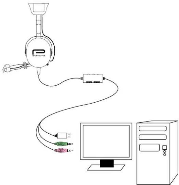 BIGBEN INTERACTIVE PHS 20 - Anschluss des Kopfhörers an einen PC - 1