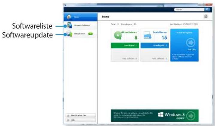 Softwareliste Softwareupdate Home Total: 31 (OnsetProgram) 13 Last Updated: 07/01/12 17:00:12 Aktualisierten 8 Installieren 15 Install R Update New Software 2 New Software 2 Save to setup file Helps Windows 8 Upgrade