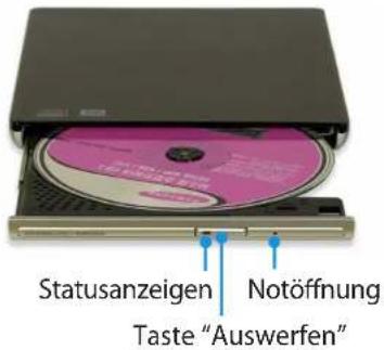 Statusanzeigen Taste "Auswerfen" Notöffnung