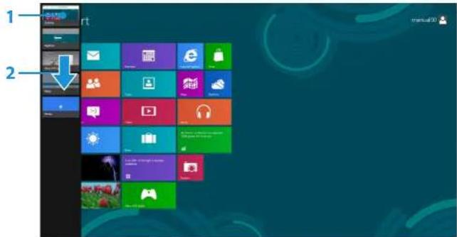 SAMSUNG ATIV NP530U3C - Anzeigen der aktuell ausgeführten Apps - 2