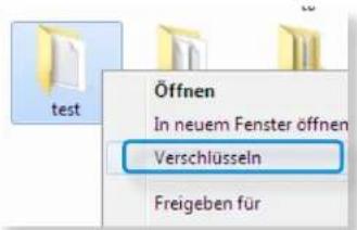 test Öffnen In neuem Fenster öffnen Verschlüsseln Freigeben für