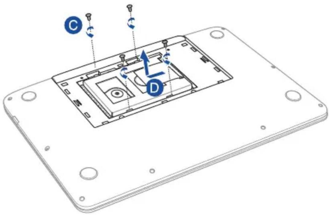 ASUS Transformer T300FA - Entfernen der Festplatte - 2