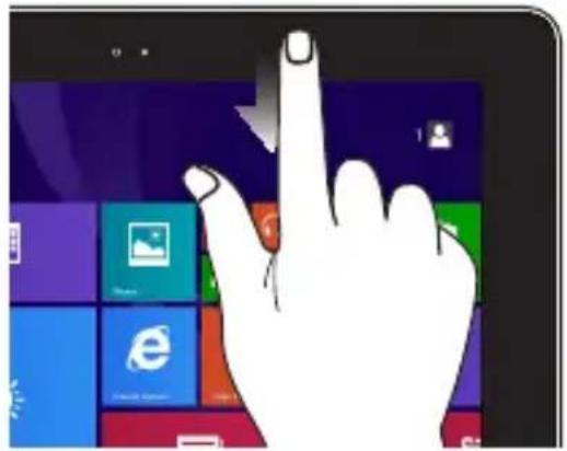 ASUS Transformer T300FA - Vom oberen Rand streichen Mit dem Finger streichen - 1