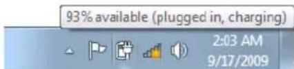 93% available (plugged in, charging) 2:03 AM 9/17/2009
