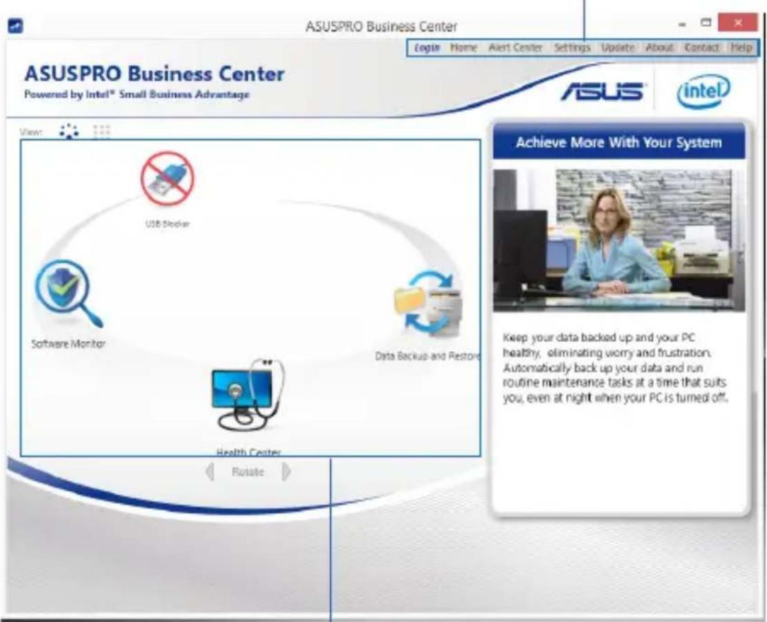 ASUS PRO B ADVANCED B451JA - ASUS PRO Business Center Startbildschirm - 1