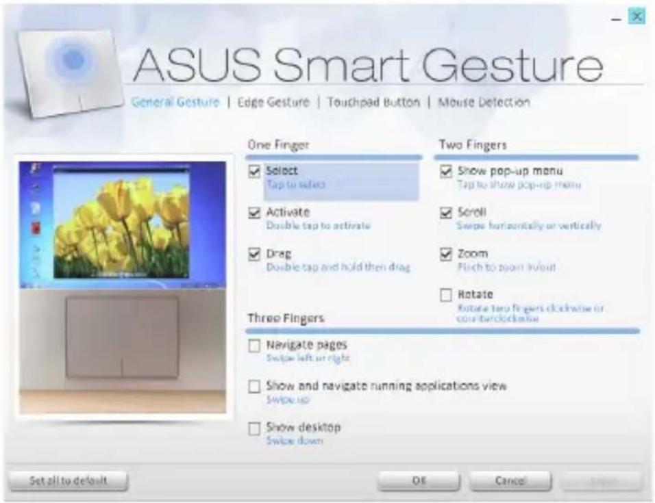 ASUS PRO B ADVANCED B451JA - Wählen Sie im ASUS Smart Gesture-Fenster Drehen - 1