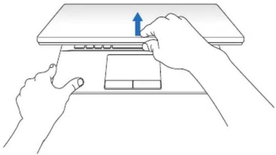ASUS PRO B ADVANCED B451JA - Display zum Öffnen anheben. - 1