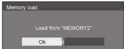 Memory load Load from "MEMORY2" Ok Cancel