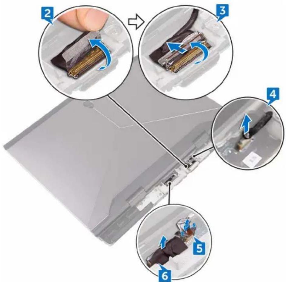 Diagram showing a device's internal components with numbered steps and blue arrows indicating motion or assembly.