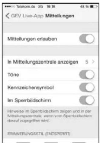 GEV CSS 9875 - Push Einstellungen - 2