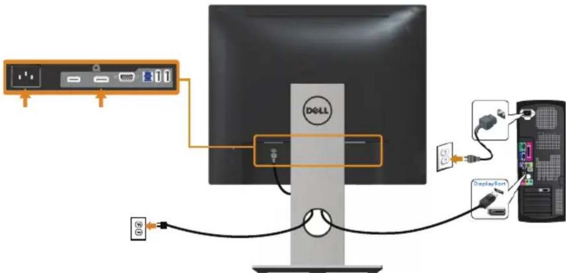 DELL 3TXHF - Mit DP-Kabel verbinden - 1