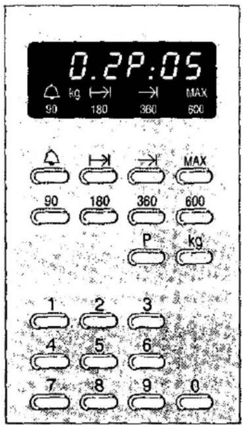 0.2P:05 90 kg 180 → MAX 360 600 90 180 360 600 P kg 1 2 3 4 5 6 7 8 9 0