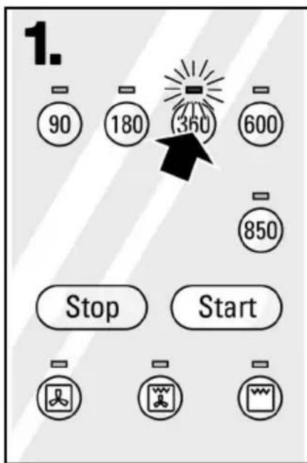 1. 90 180 (350) 600 850 Stop Start