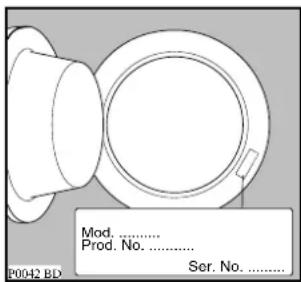 Mod. ...... Prod. No. ...... Ser. No. ...... P0042 BD