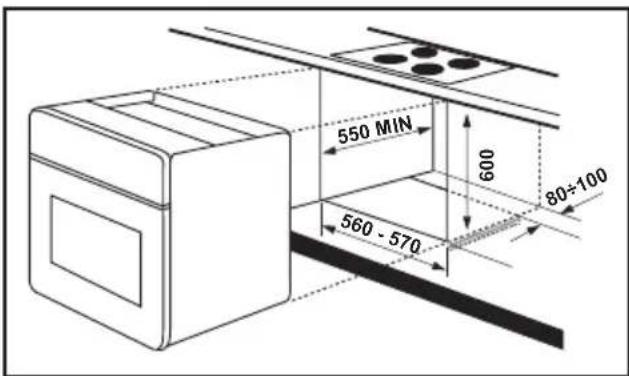 550 MIN 600 80÷100 560 - 570